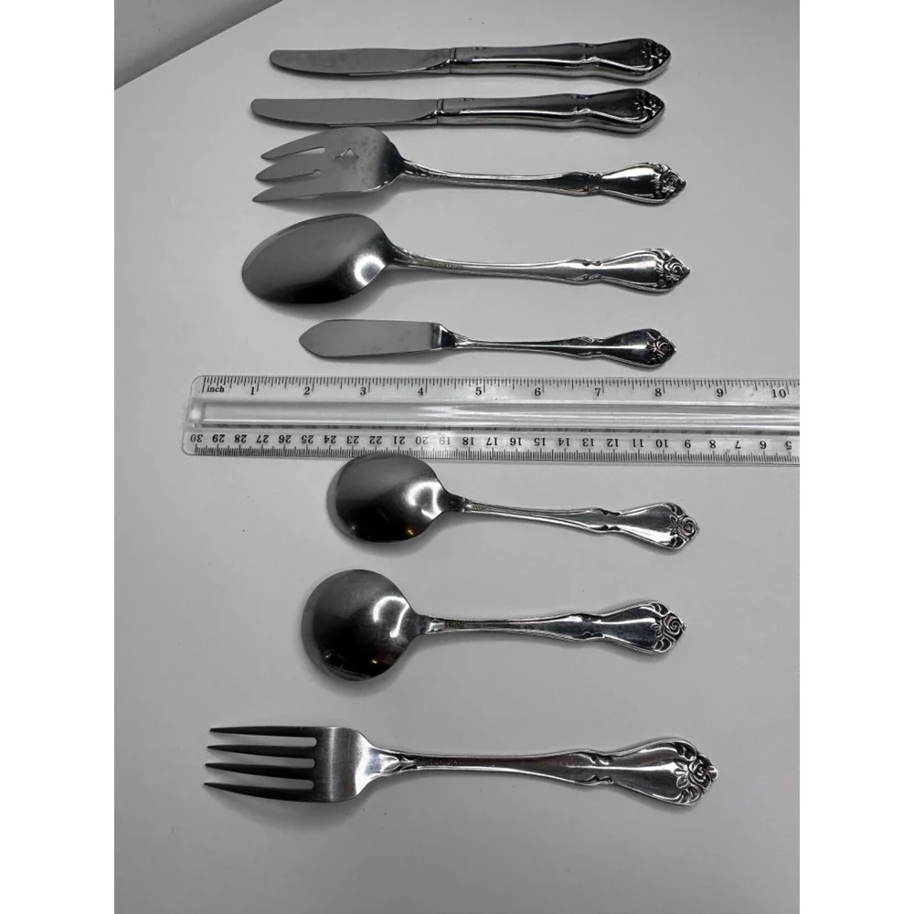 Oneida‎ Arbor Rose Stainless Flatware Set 9 Pc Replacement Serving Soup Fork